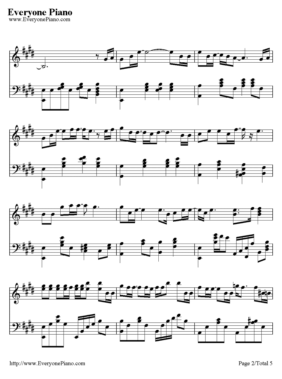 至少还有你钢琴谱2