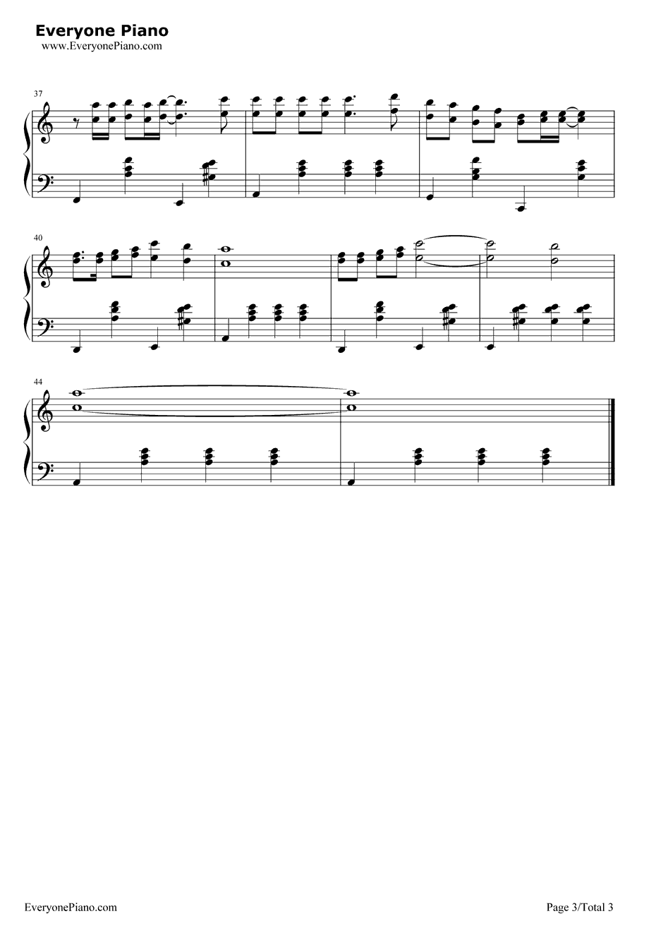 死了都要爱钢琴谱3