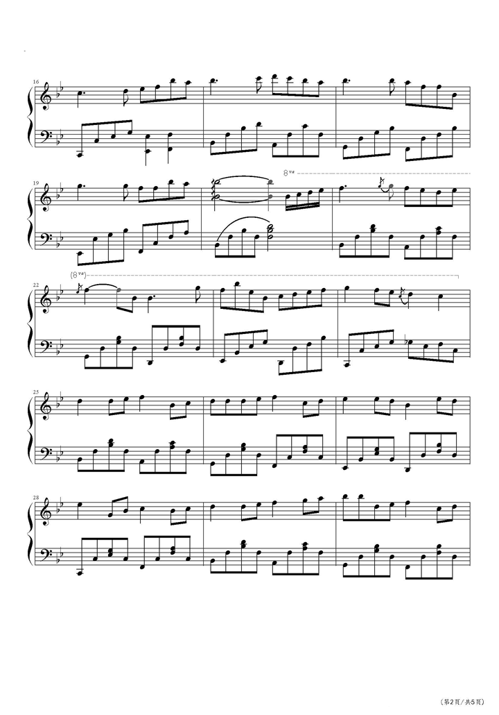 挥着翅膀的女孩钢琴谱2