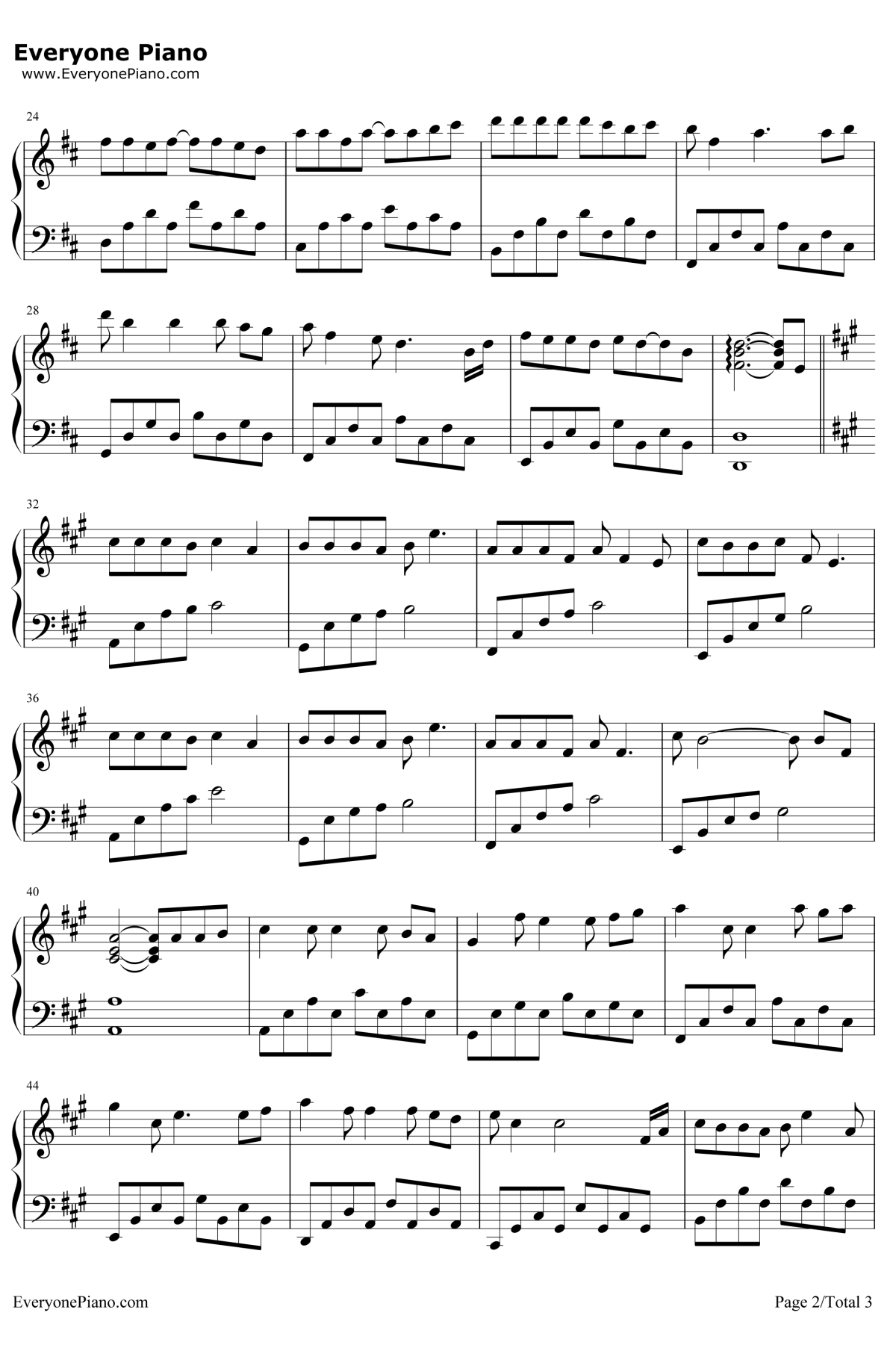 纸短情长钢琴谱2