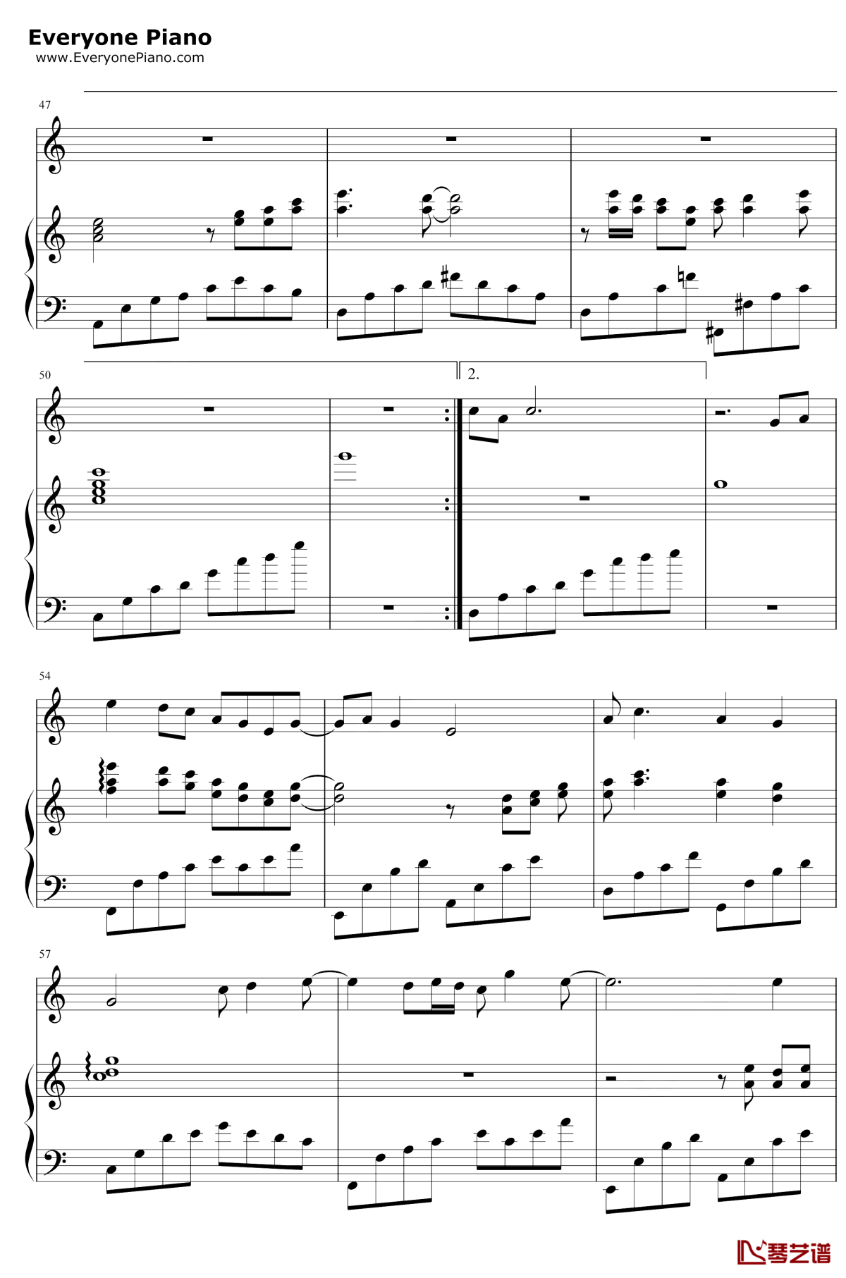 人间不值得钢琴谱5