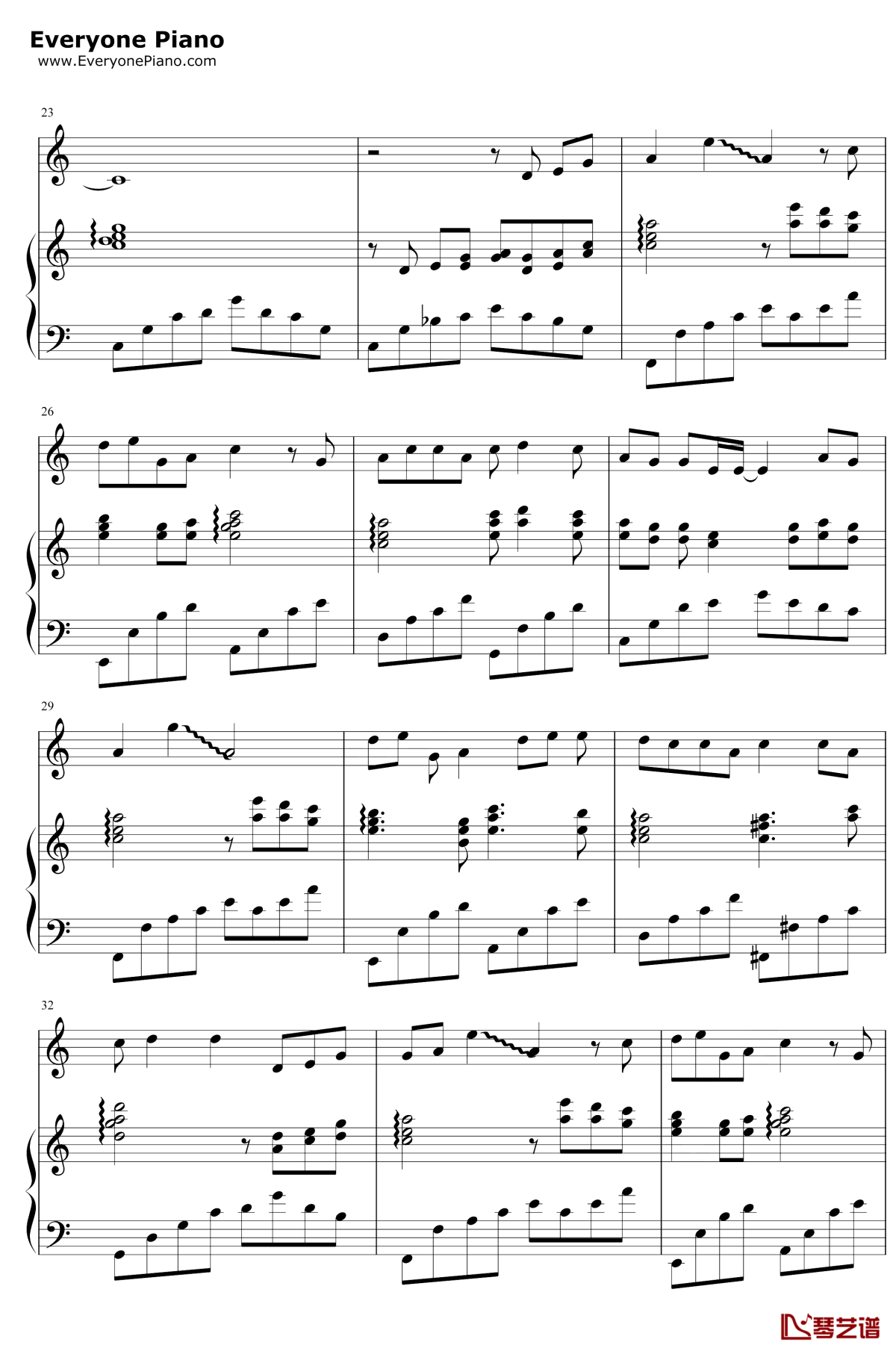 人间不值得钢琴谱3