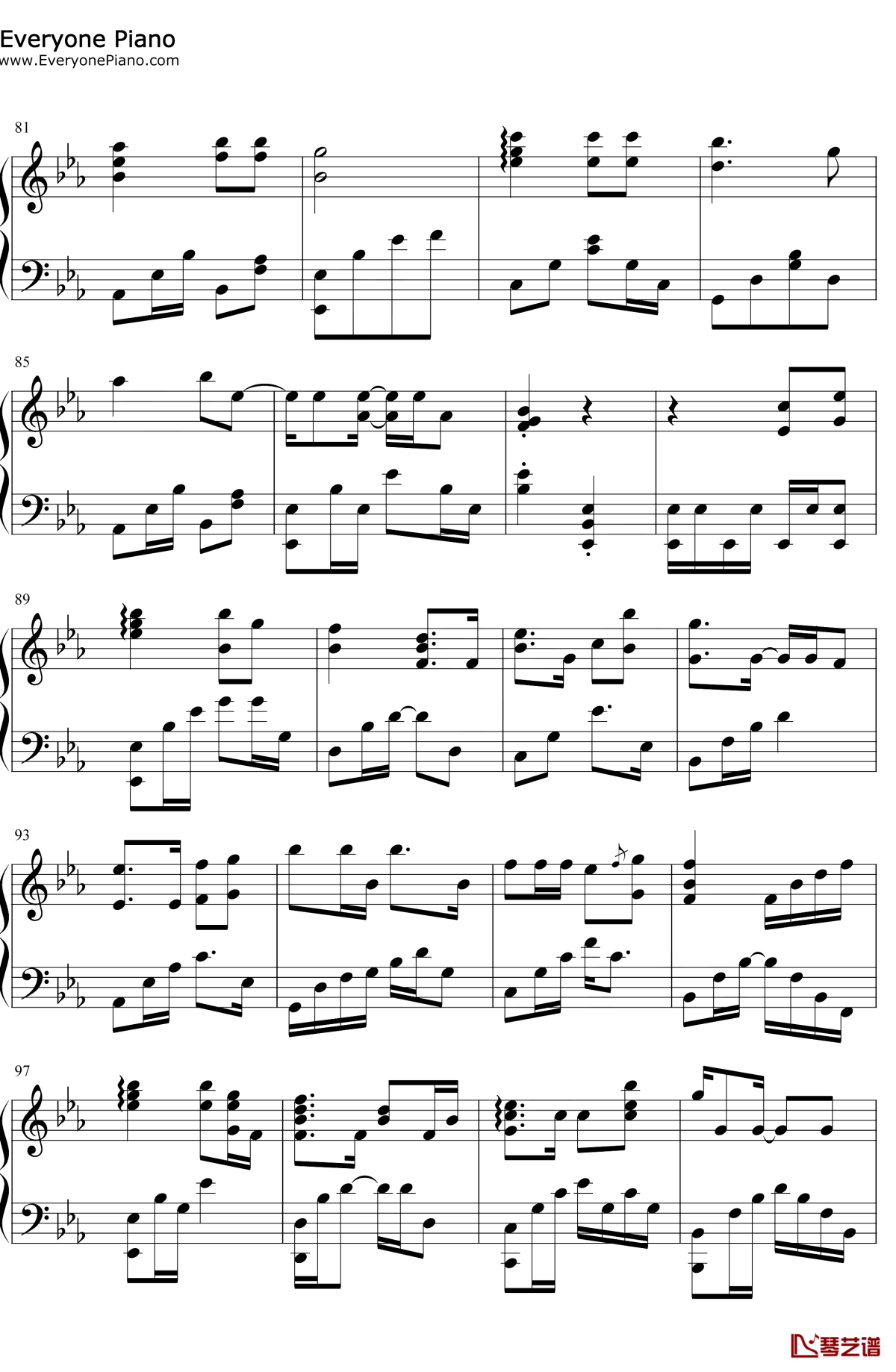 桥边姑娘钢琴谱5