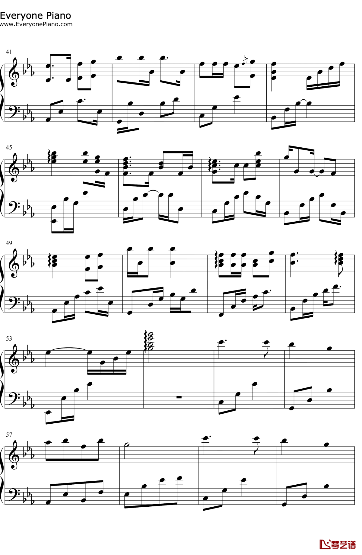 桥边姑娘钢琴谱3