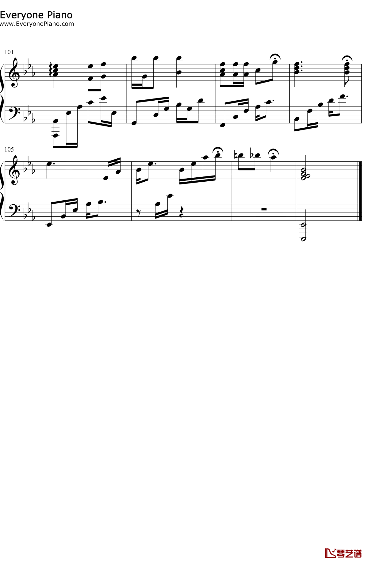 桥边姑娘钢琴谱6