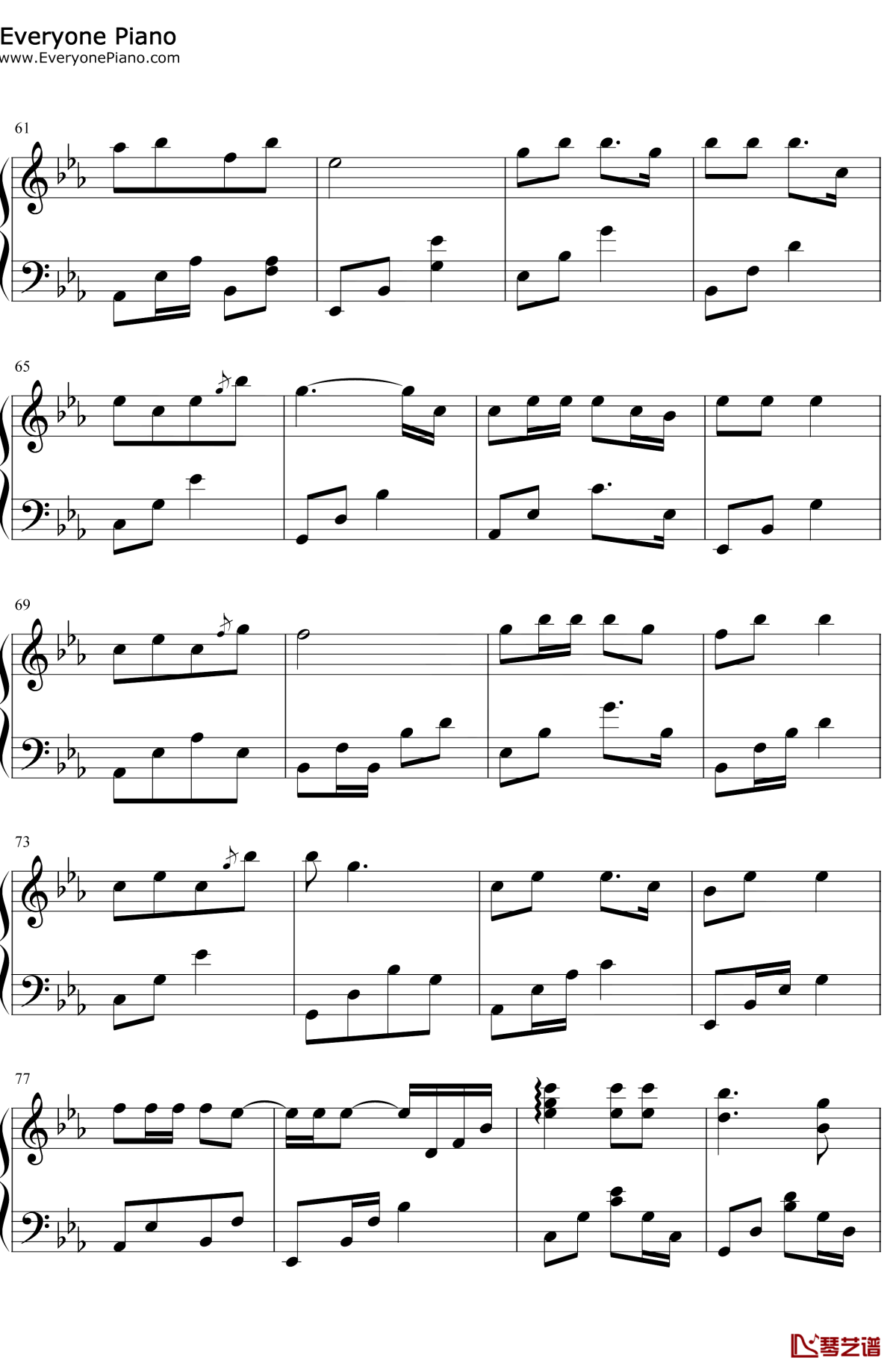 桥边姑娘钢琴谱4