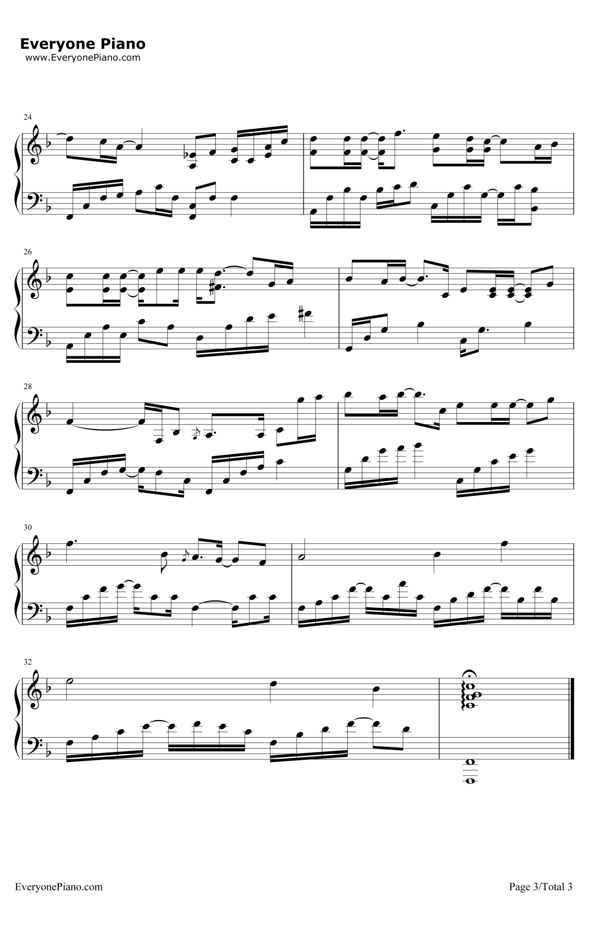 虎口脱险钢琴谱3