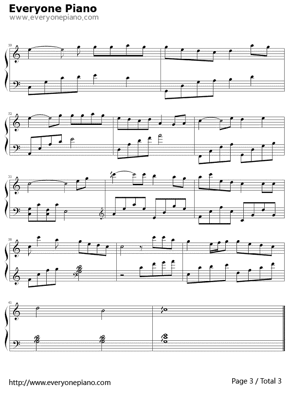 隐形的翅膀钢琴谱3