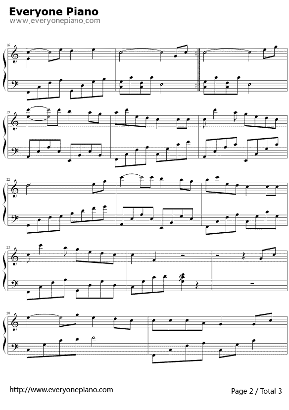 隐形的翅膀钢琴谱2