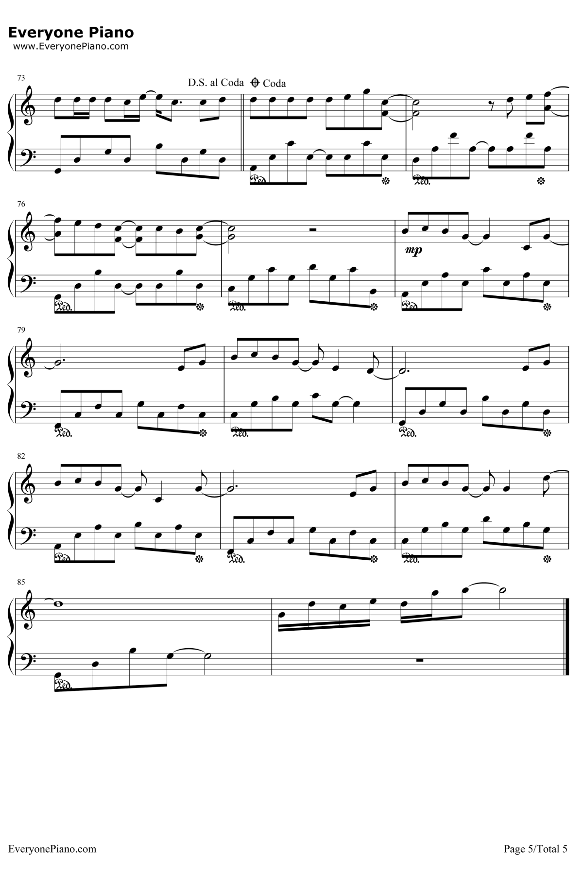 超人不会飞钢琴谱5