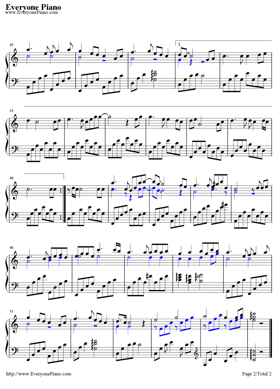 美丽心情钢琴谱2