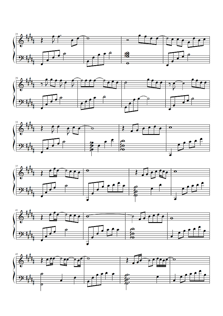 第三人称钢琴谱2