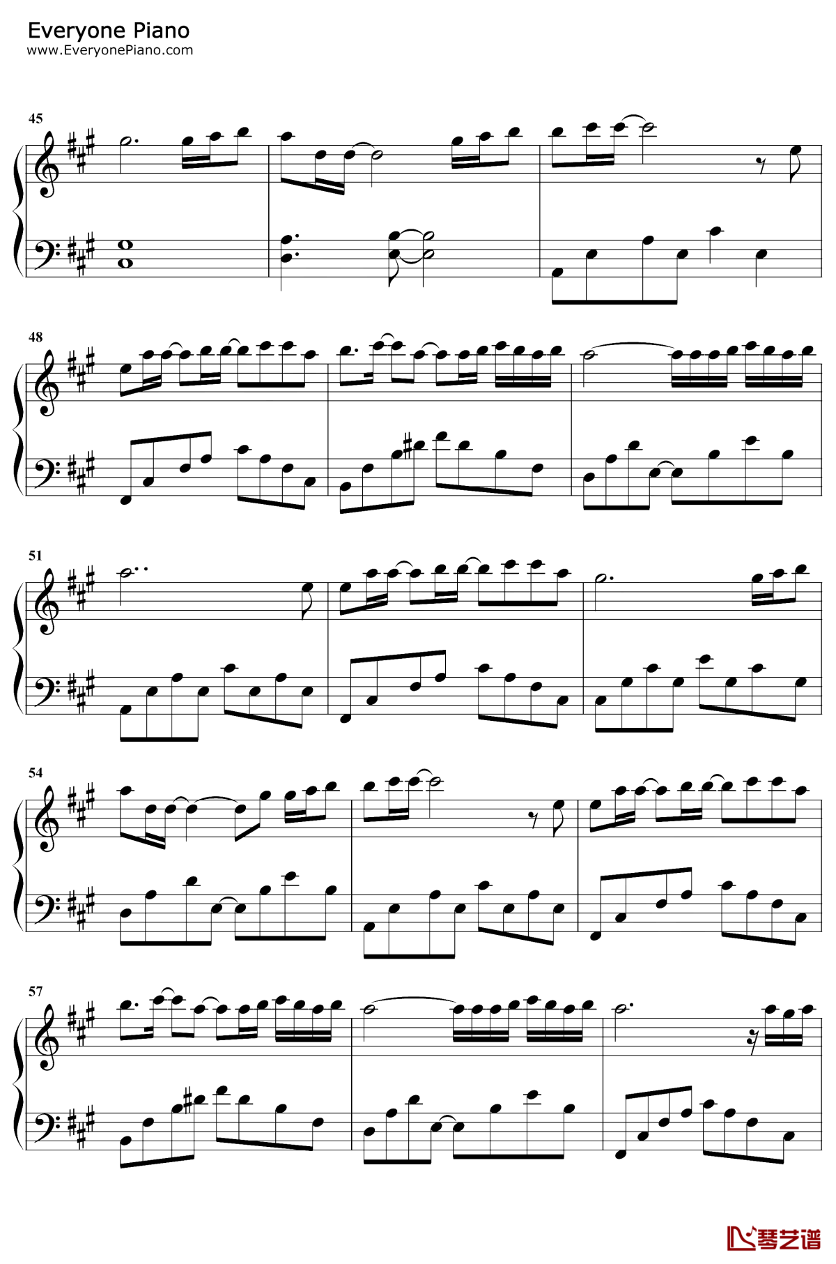 突然之间钢琴谱4