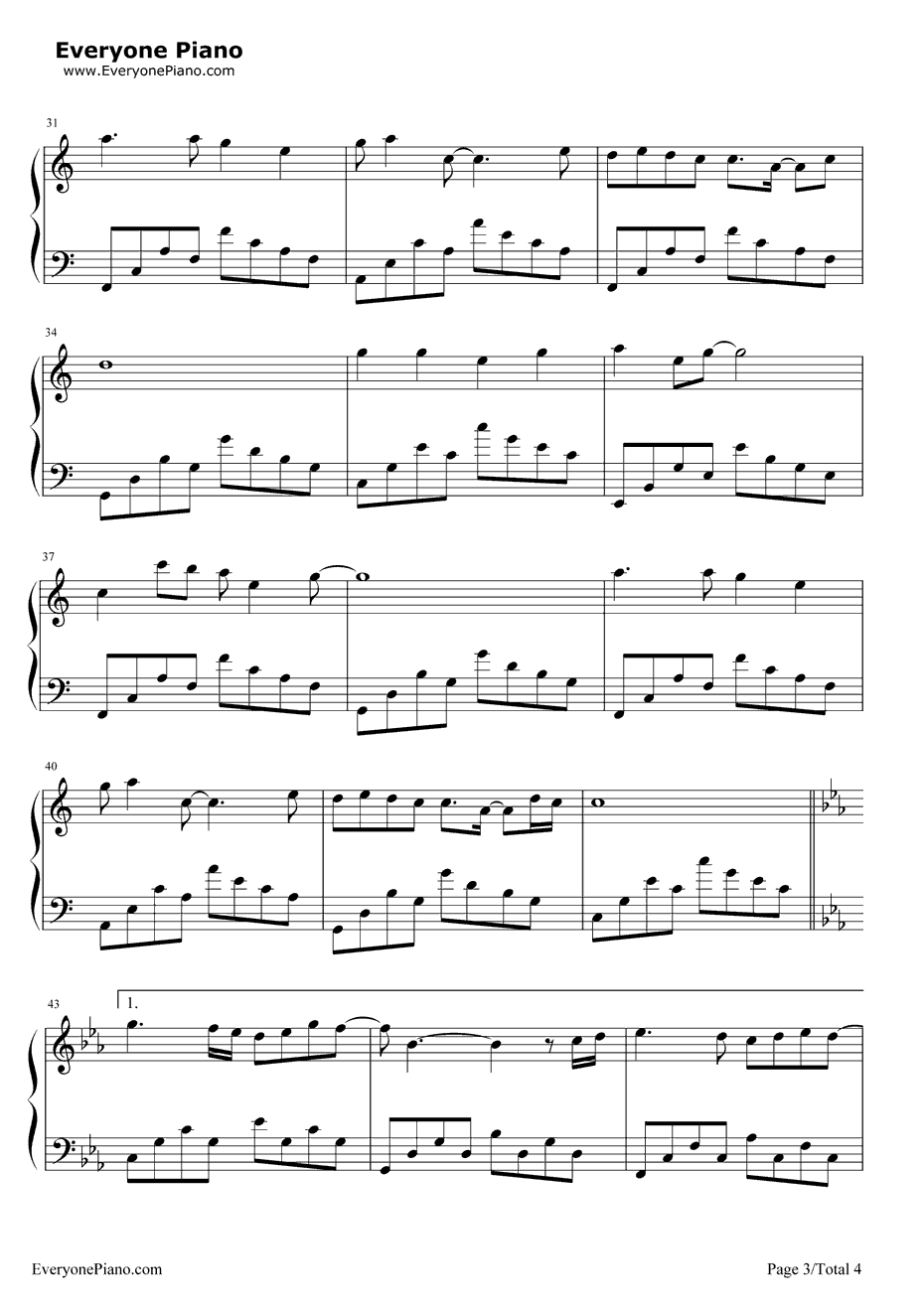 阳光总在风雨后钢琴谱3