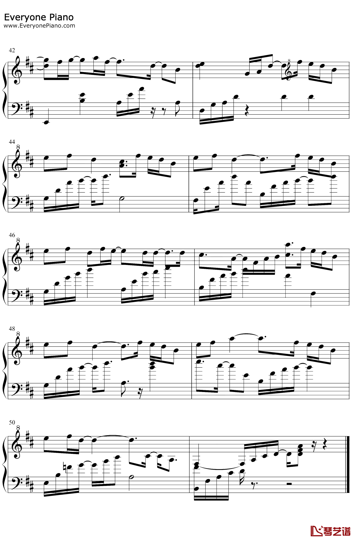 夏天的风钢琴谱5