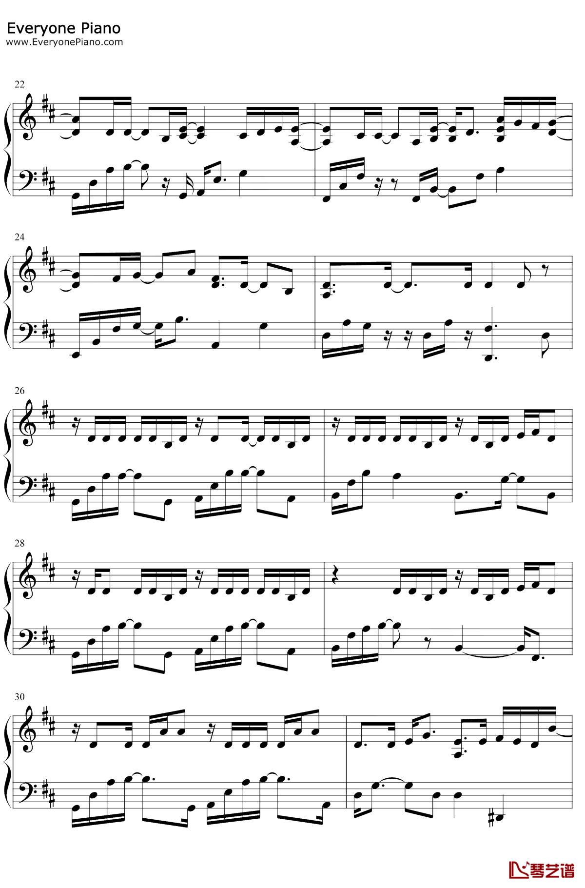 夏天的风钢琴谱3