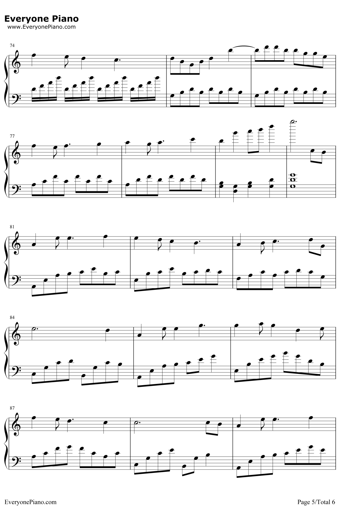 我们的纪念钢琴谱5