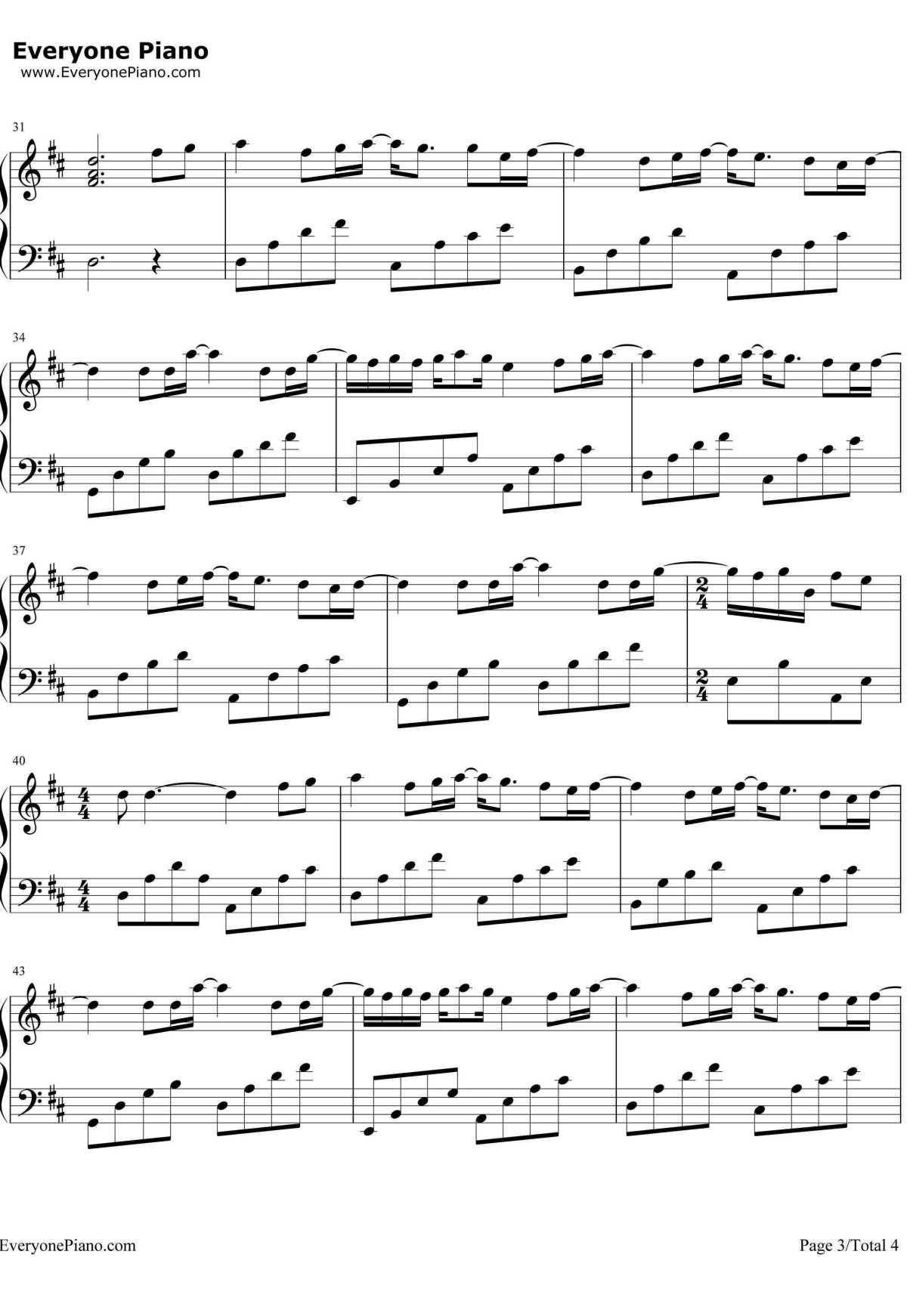 忽然之间钢琴谱3