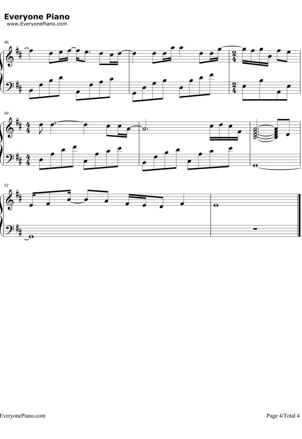 忽然之间钢琴谱4