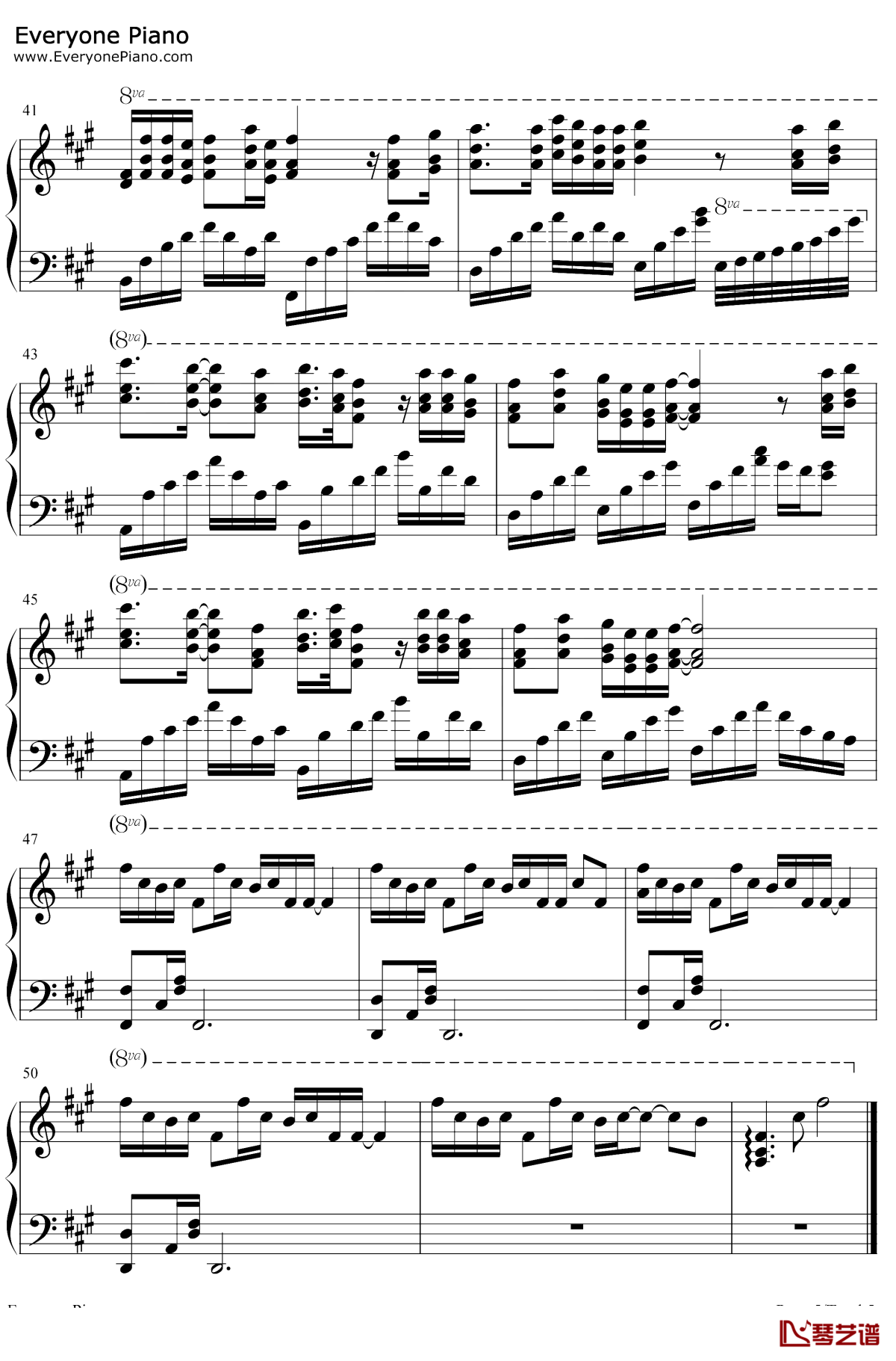 谁的眼泪在飞钢琴谱5