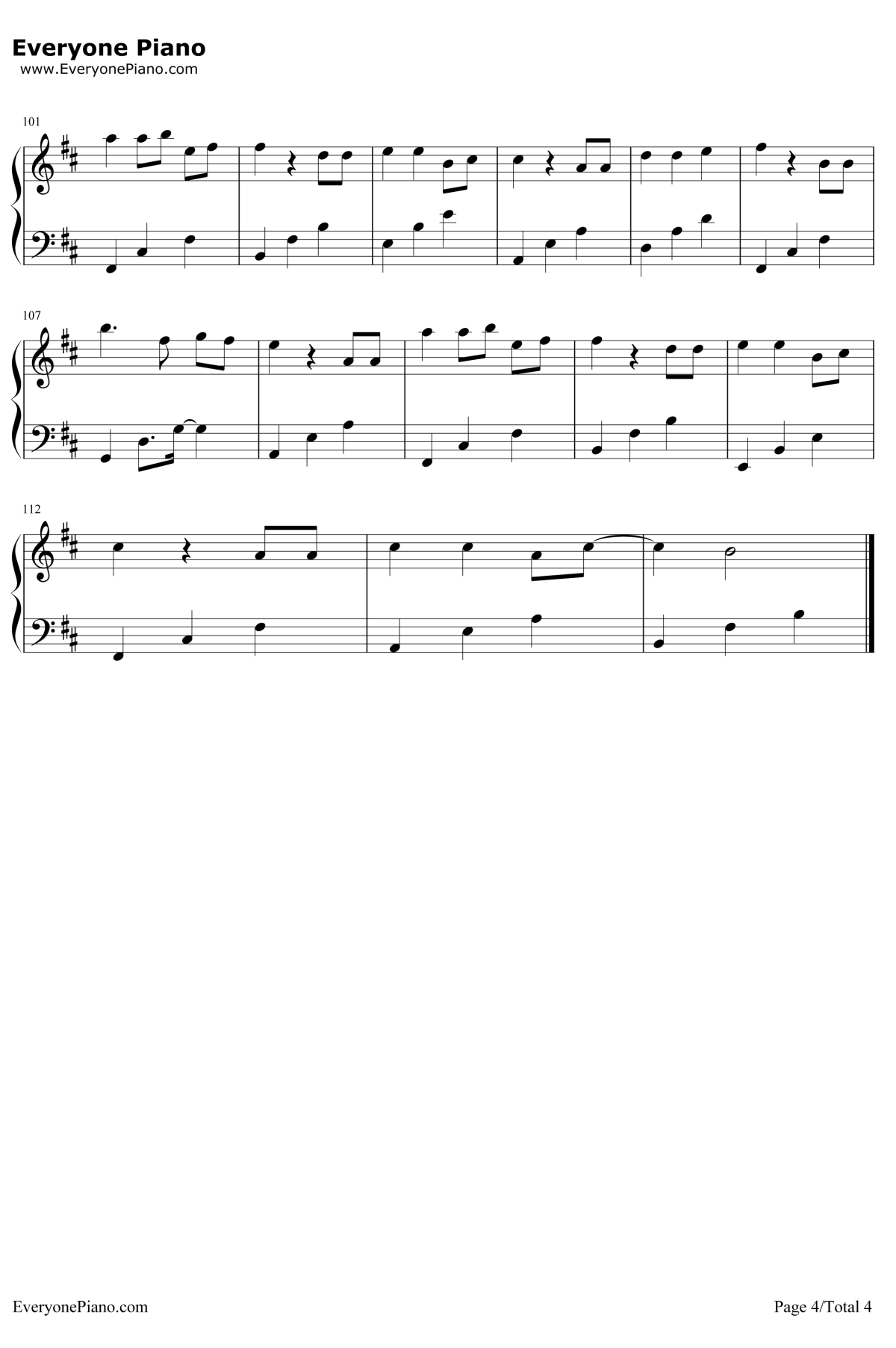 蓝色降落伞钢琴谱4