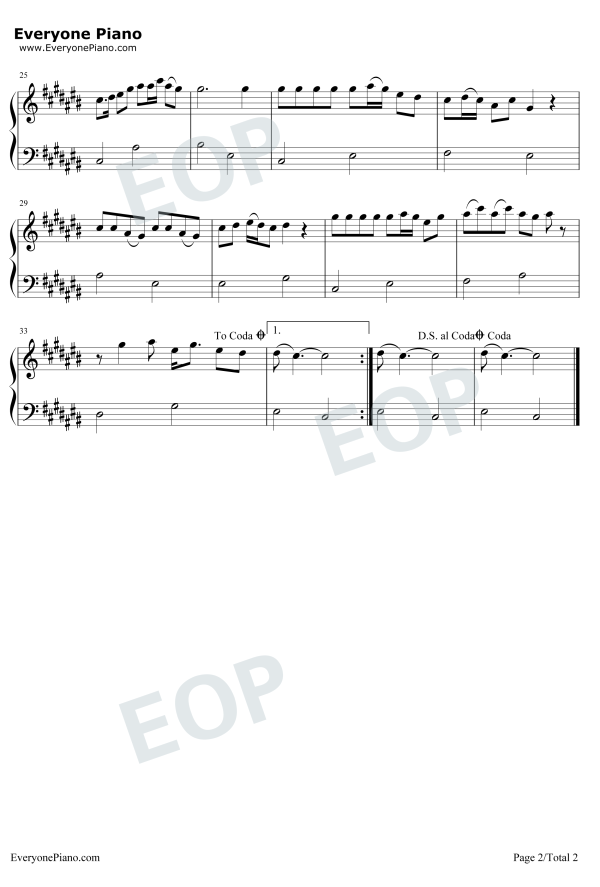 粉红色的回忆钢琴谱2