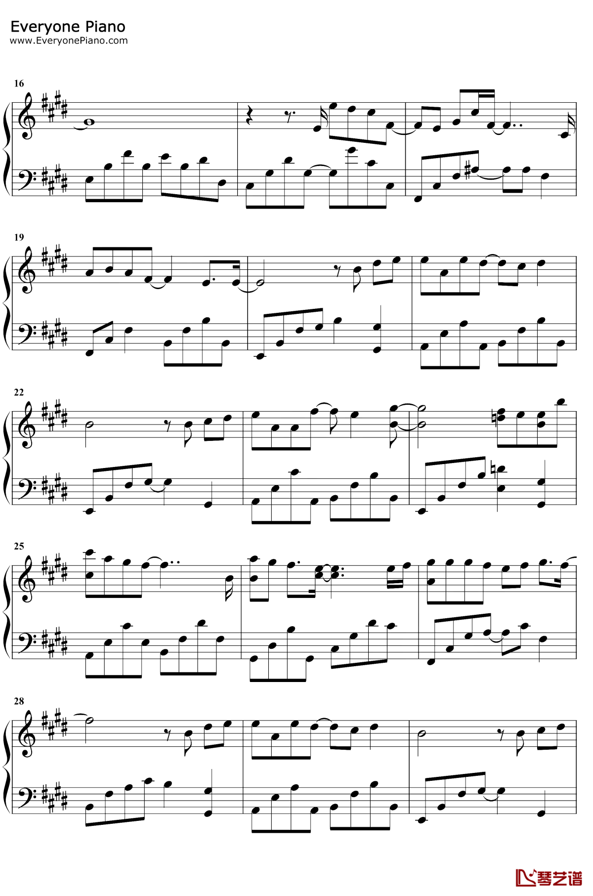 等风雨经过钢琴谱2