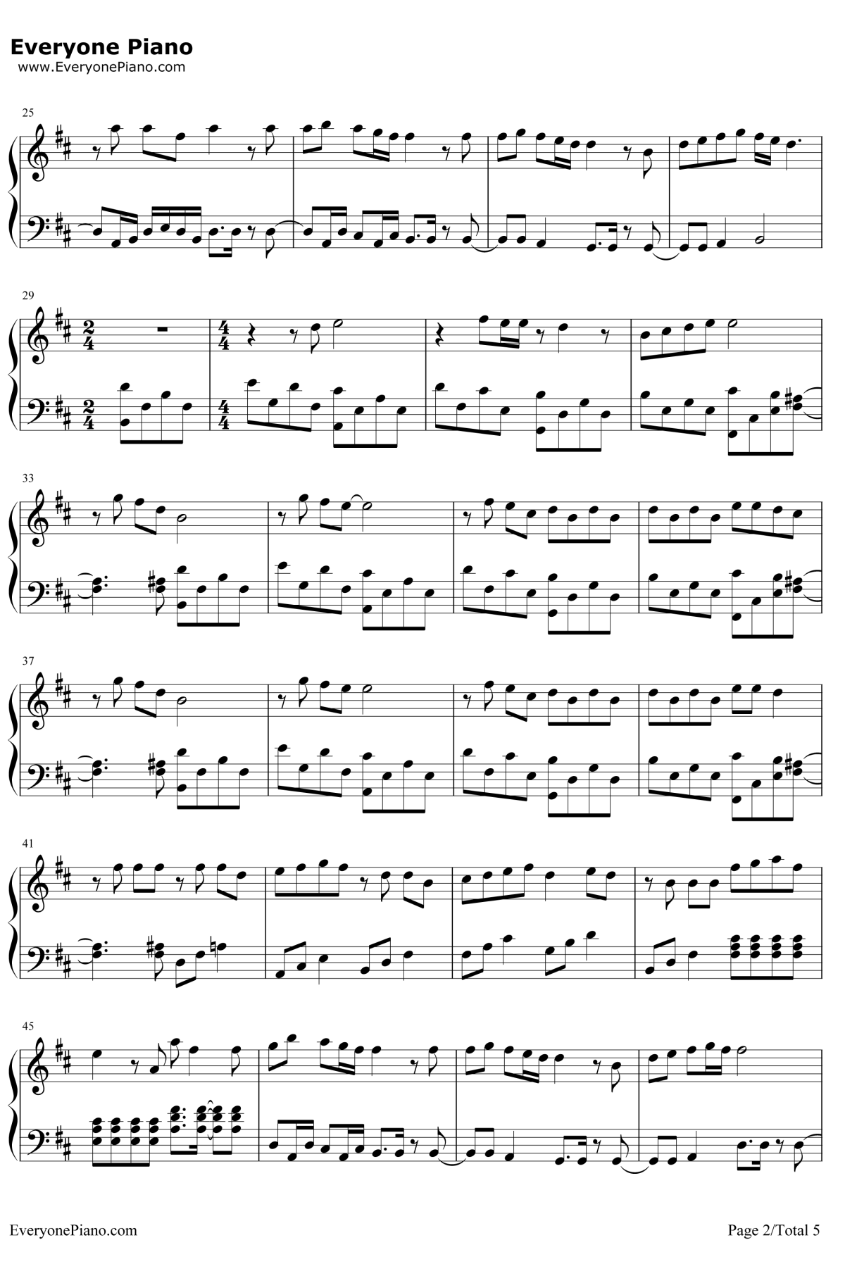 第一次爱的人钢琴谱2