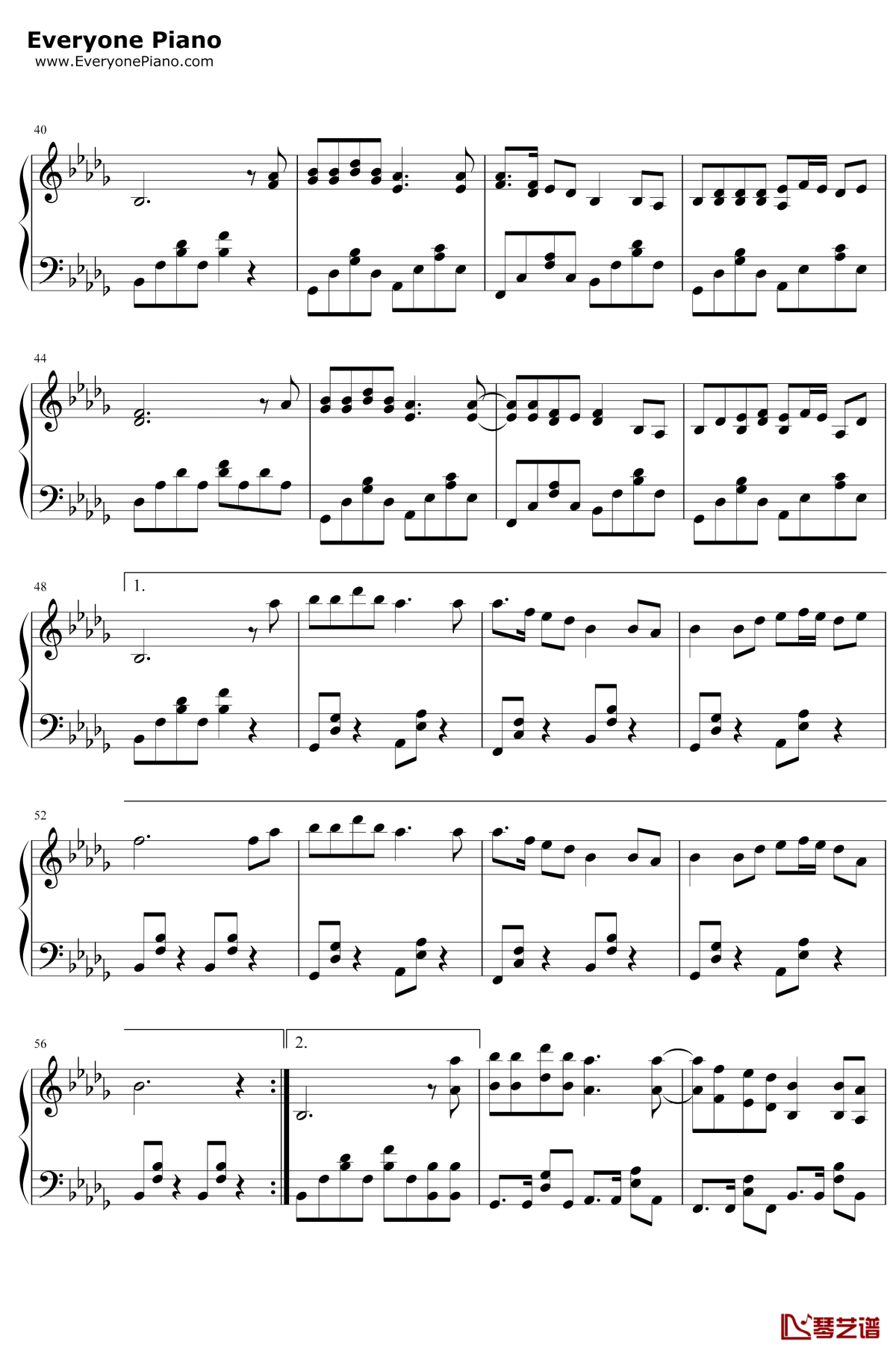 火红的萨日朗钢琴谱3