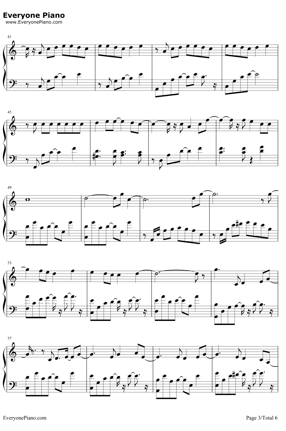 每天爱你多一些钢琴谱3