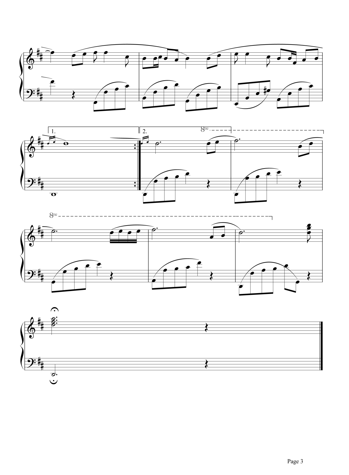 爱的奉献钢琴谱3