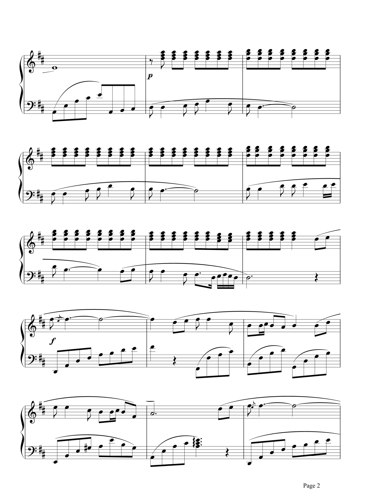 爱的奉献钢琴谱2