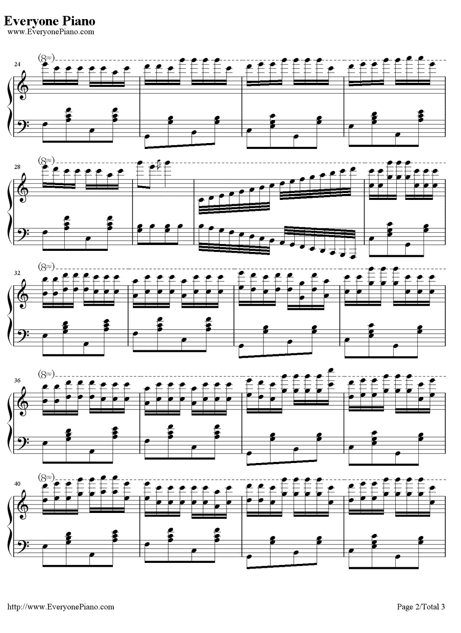 对面的女孩看过来钢琴谱2