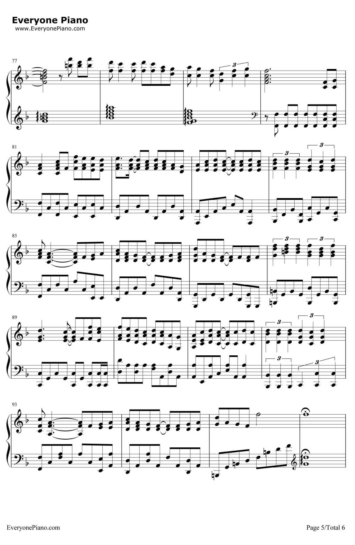 富士山下钢琴谱5