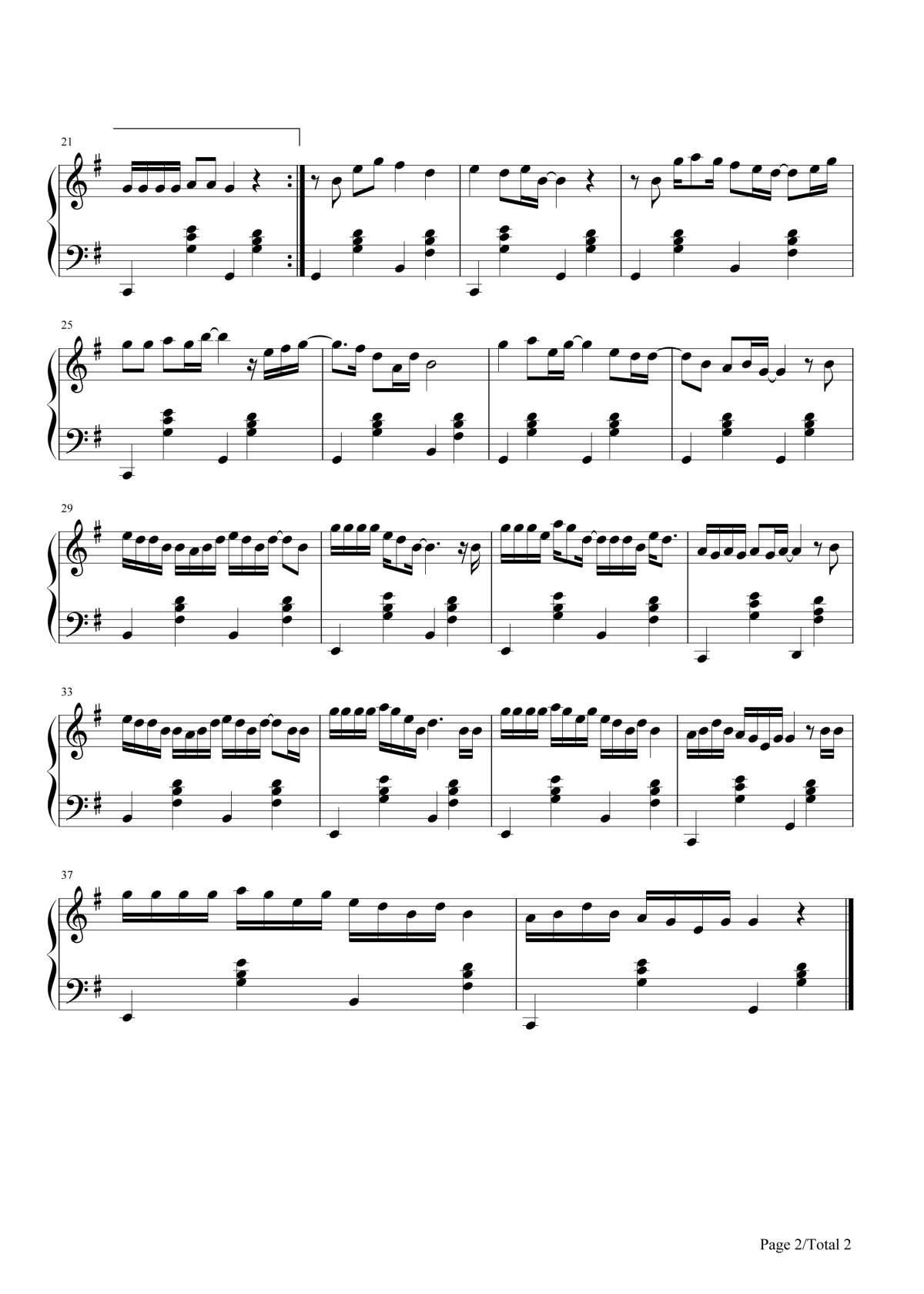 寂寞沙洲冷钢琴谱2