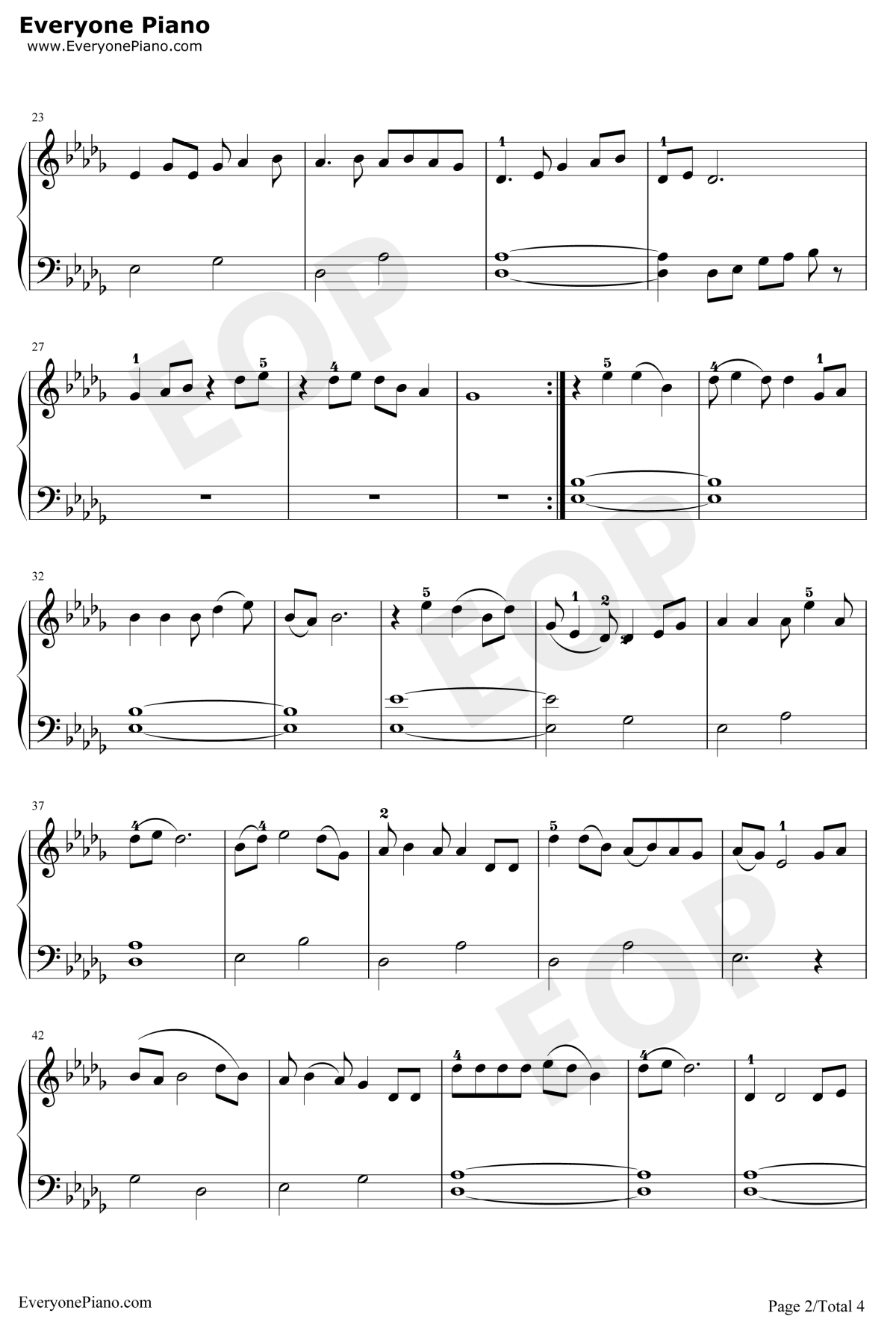 涛声依旧钢琴谱2