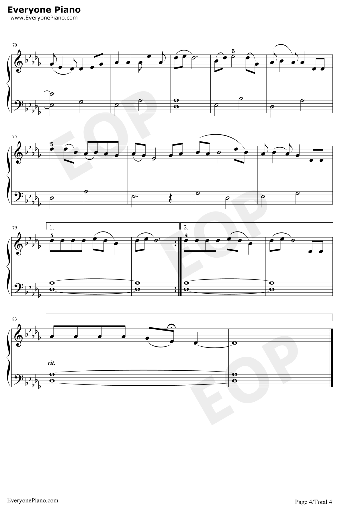 涛声依旧钢琴谱4