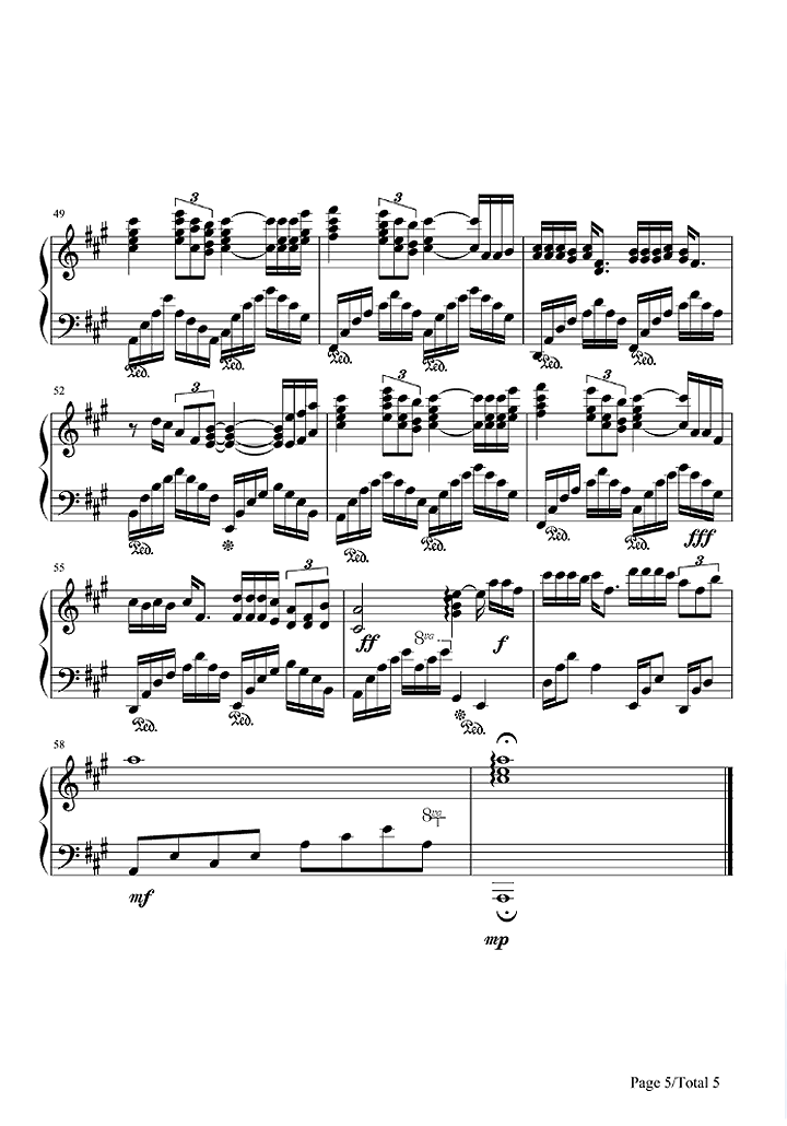 有多少爱可以重来钢琴谱5