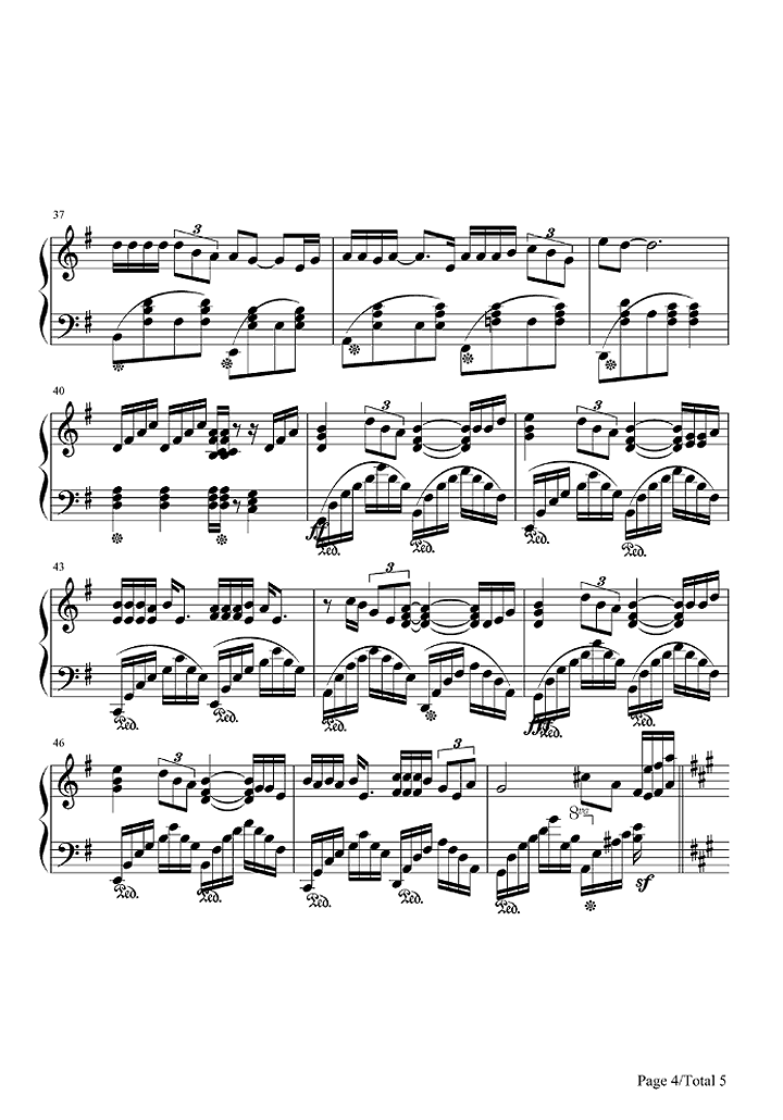 有多少爱可以重来钢琴谱4