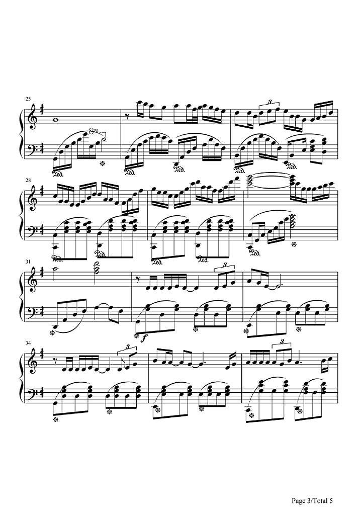 有多少爱可以重来钢琴谱3