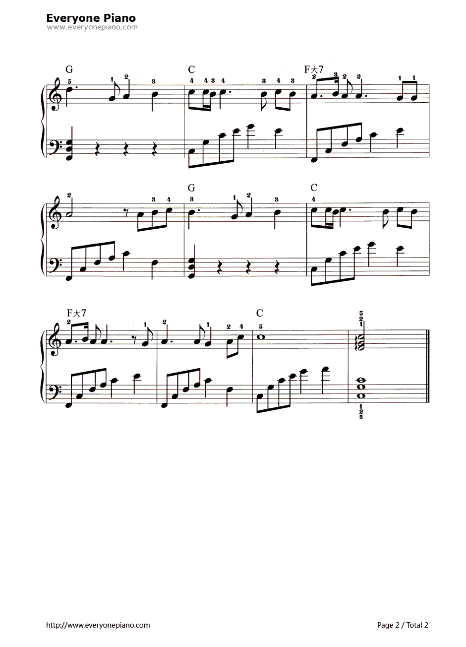 恰似你的温柔钢琴谱2