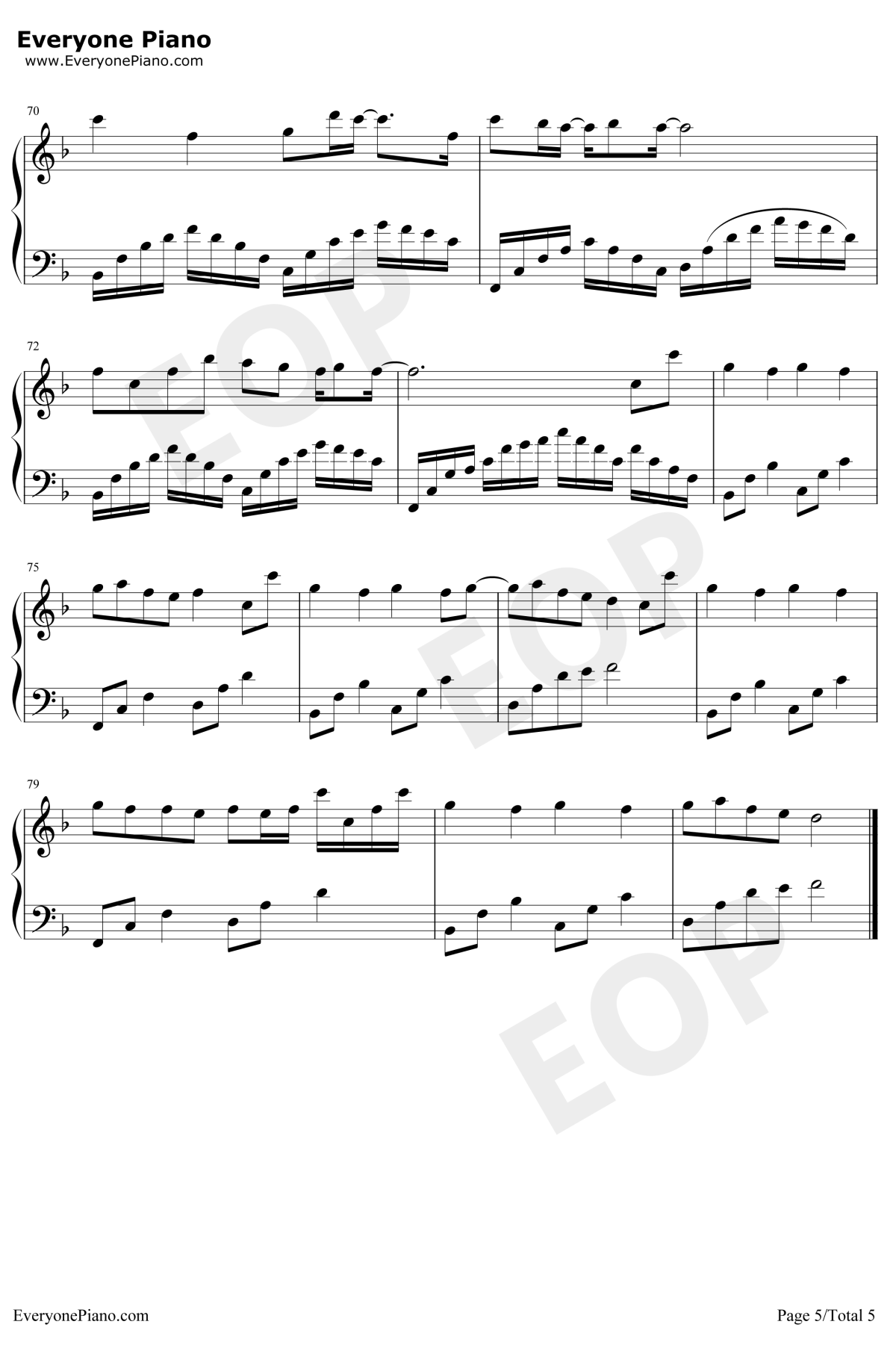 心跳的证明钢琴谱5