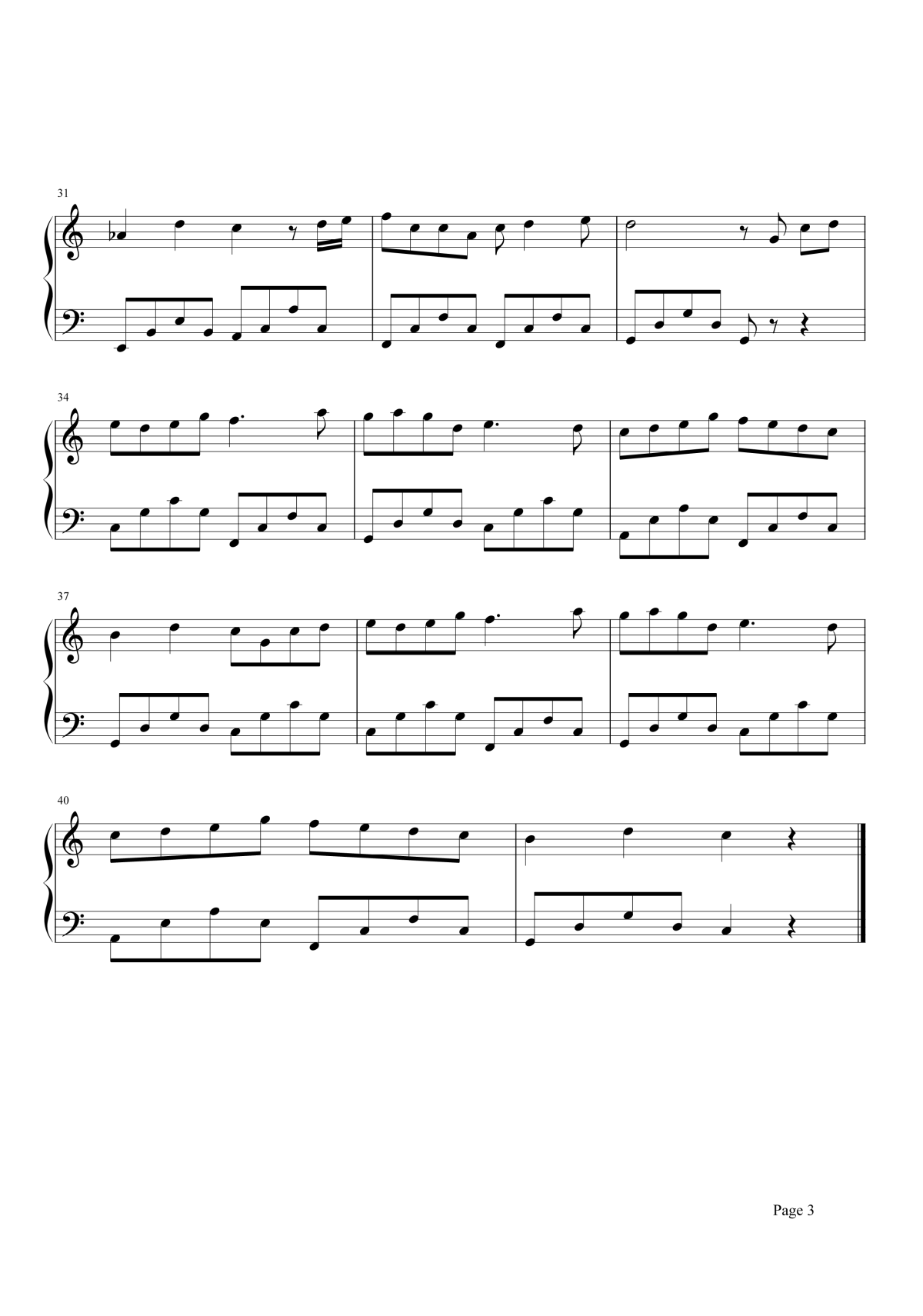 魔法城堡钢琴谱3