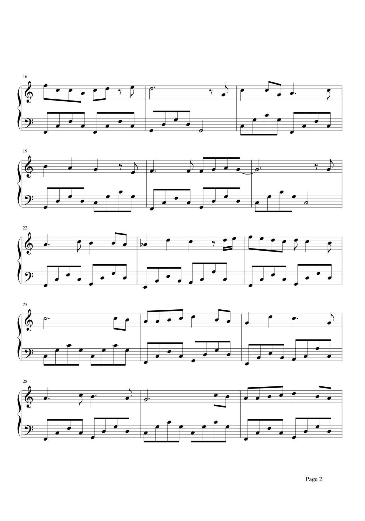 魔法城堡钢琴谱2