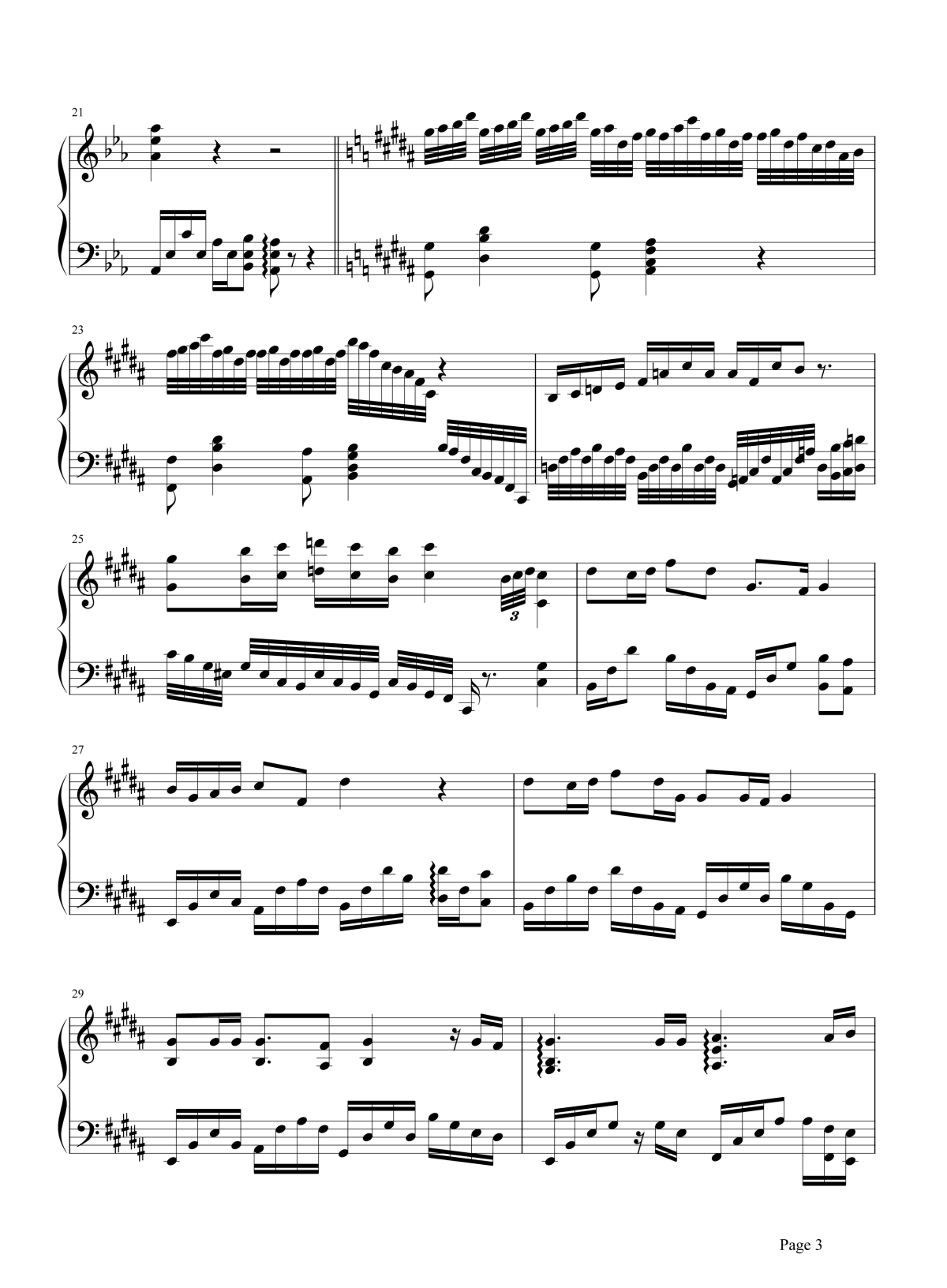 雾中列车钢琴谱3