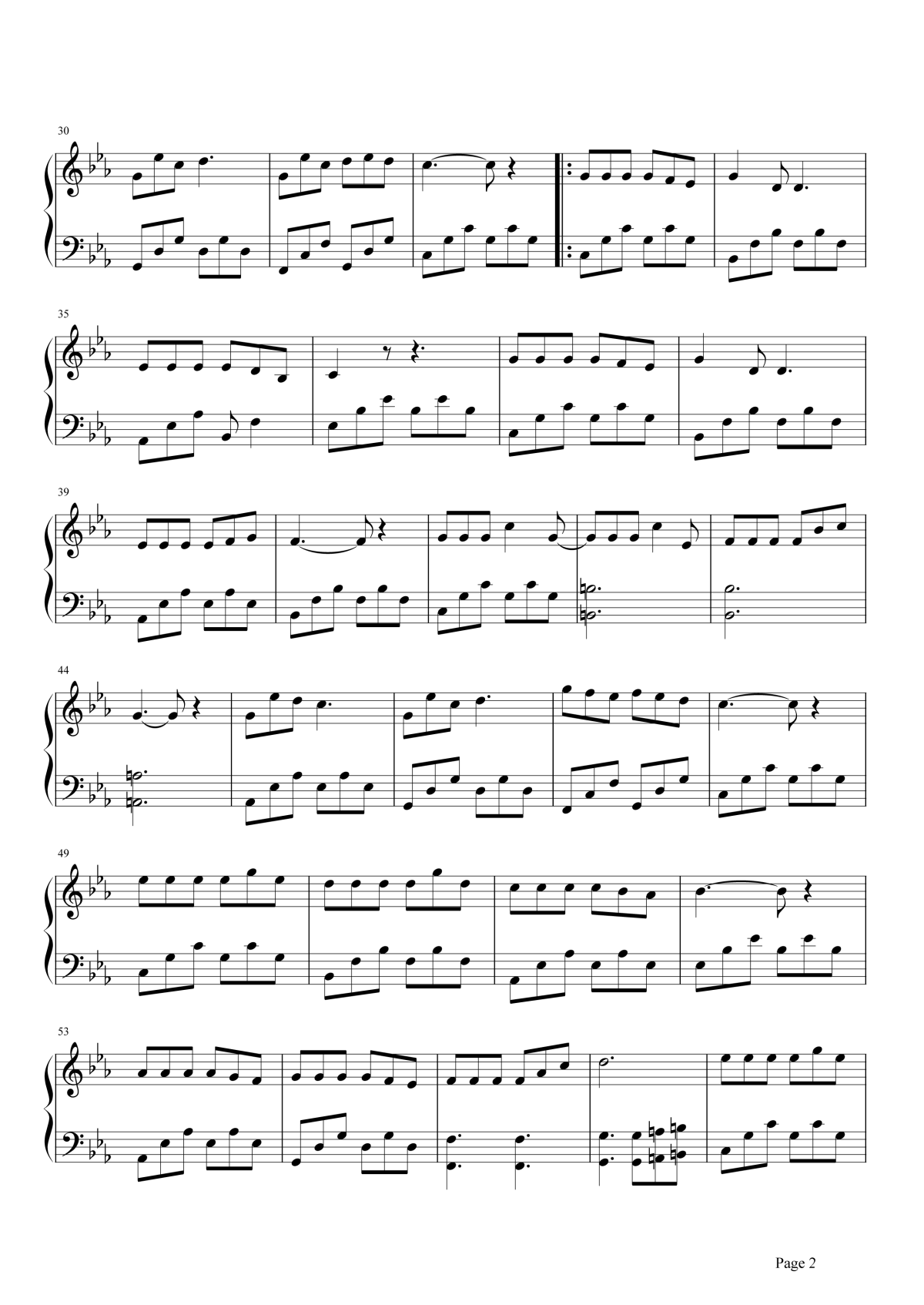 三生三世钢琴谱2