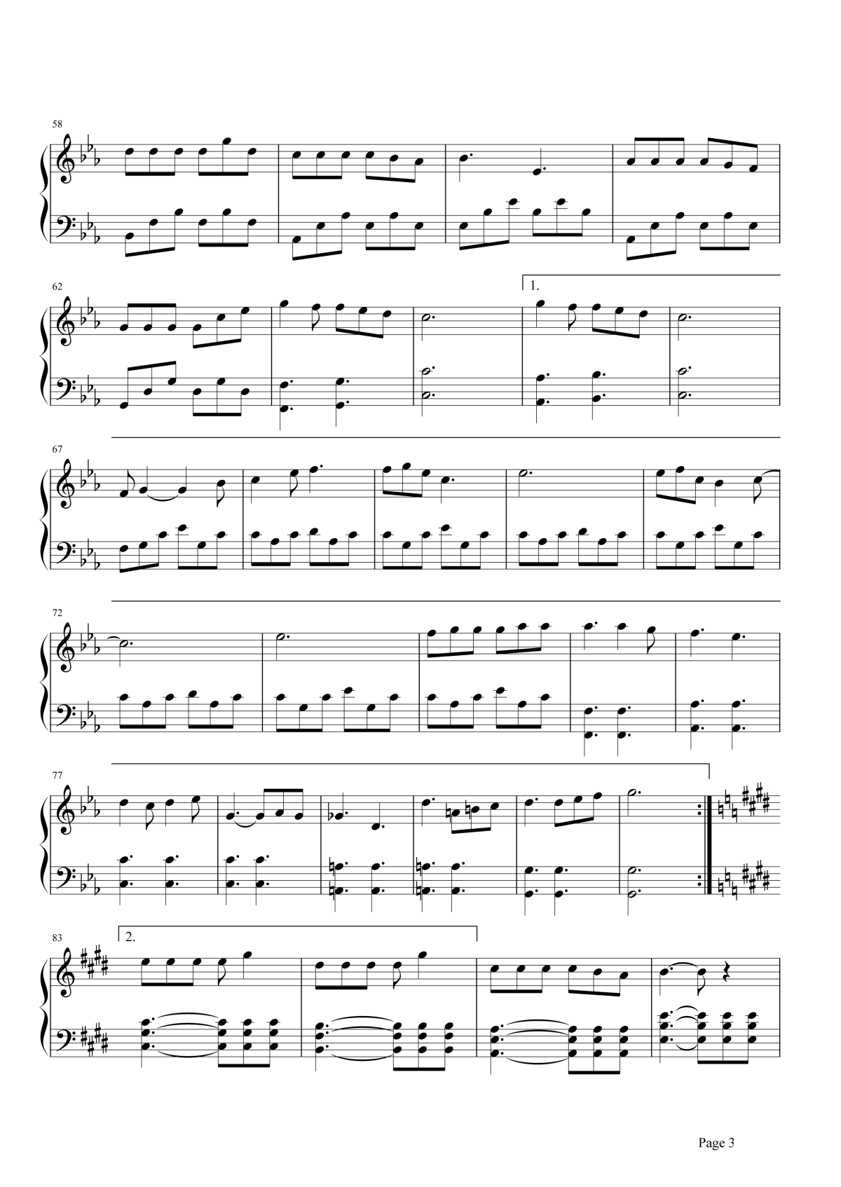 三生三世钢琴谱3