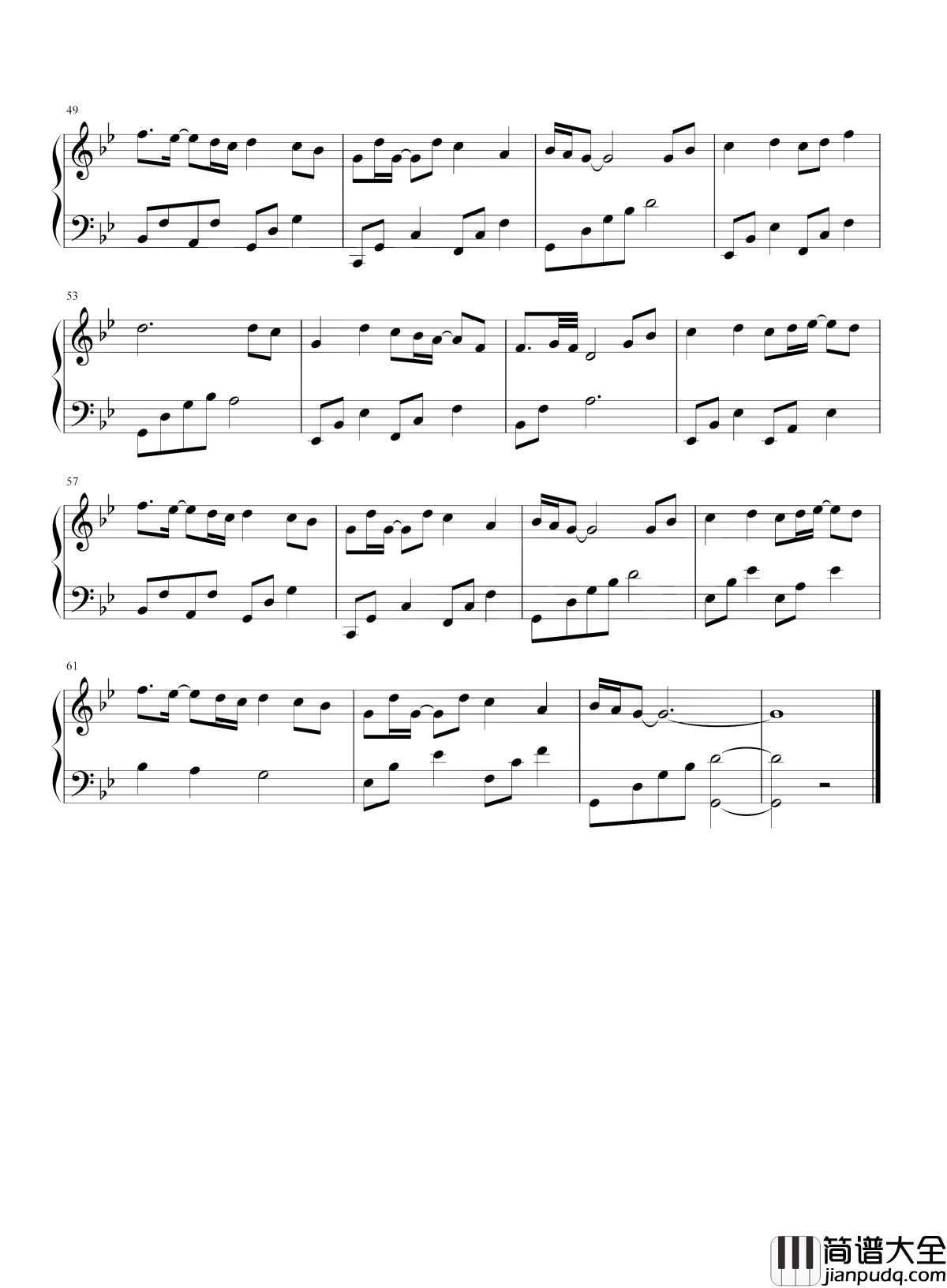 不染钢琴谱_毛不易_锦觅你可知，旭凤只愿度你余生无悔