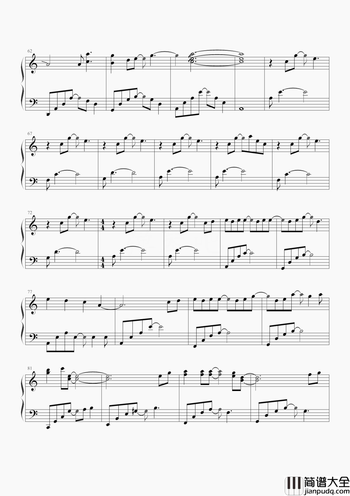 遇萤钢琴谱_橙光音乐_/_CRITTY_倒转流年只为那一眼红颜