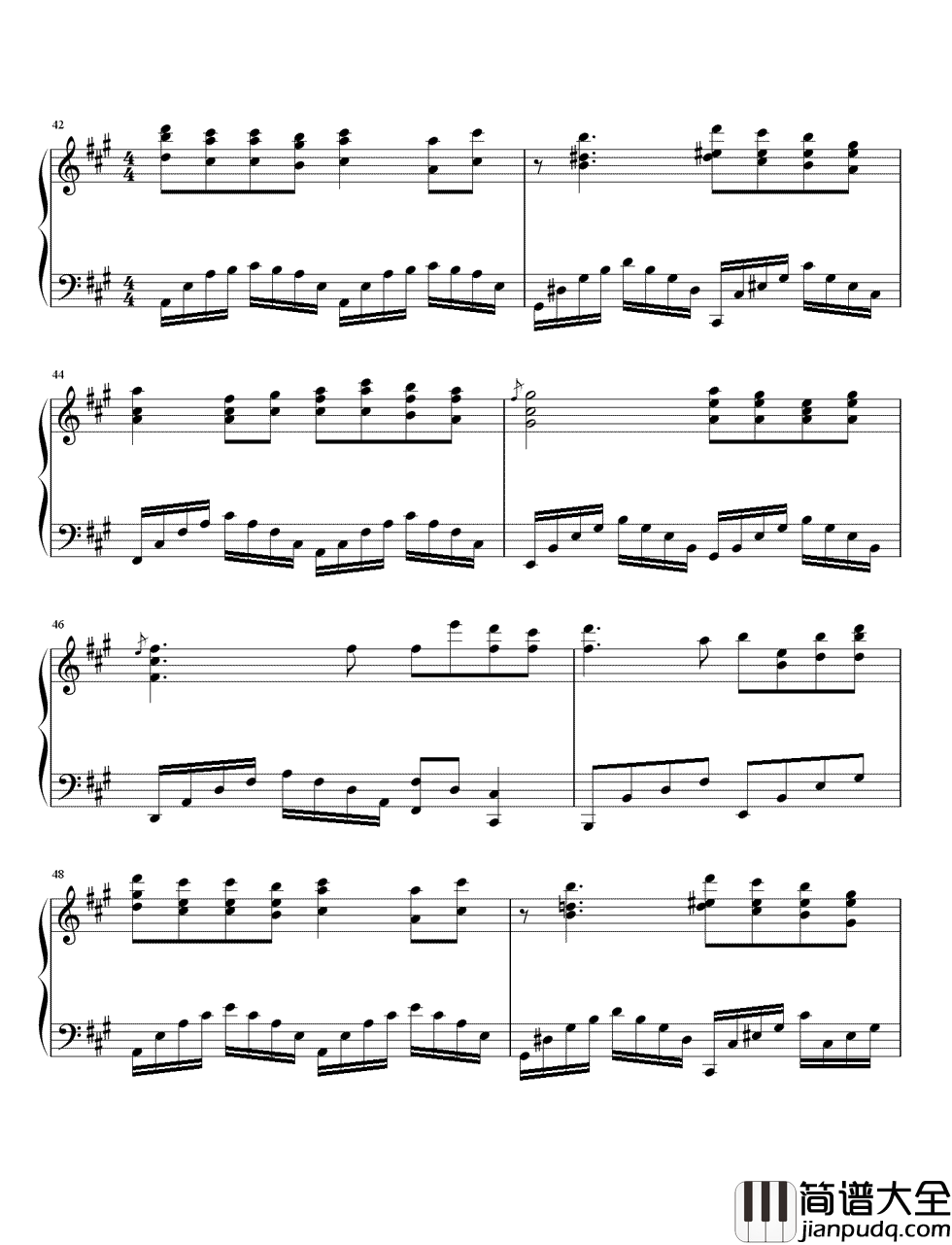 你一定要幸福钢琴谱_简弘亦_用一颗祝福的心去面对吧